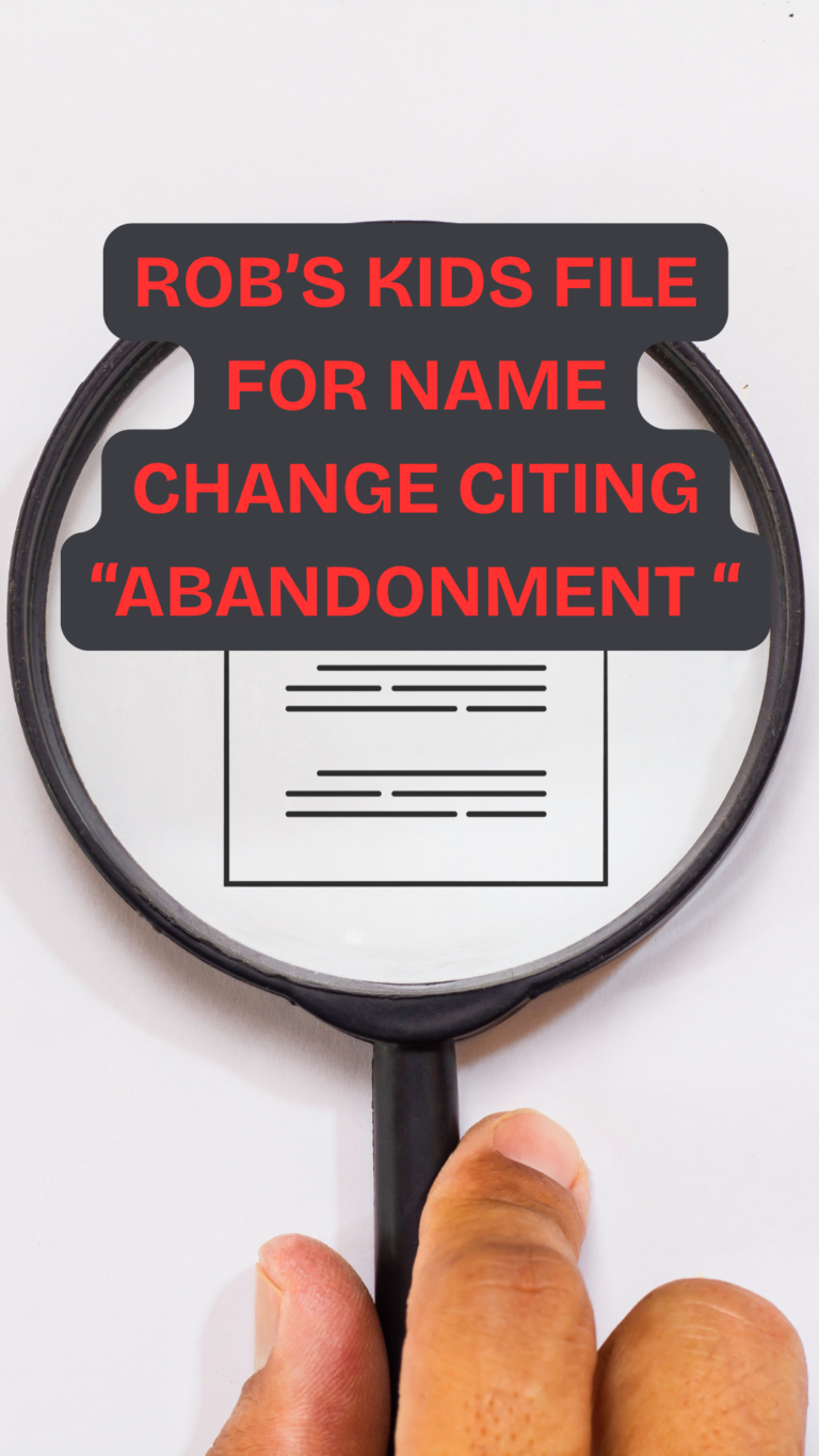 ROB KIDS FILE FOR NAME CHANGE CITING " ABANDONMENT"