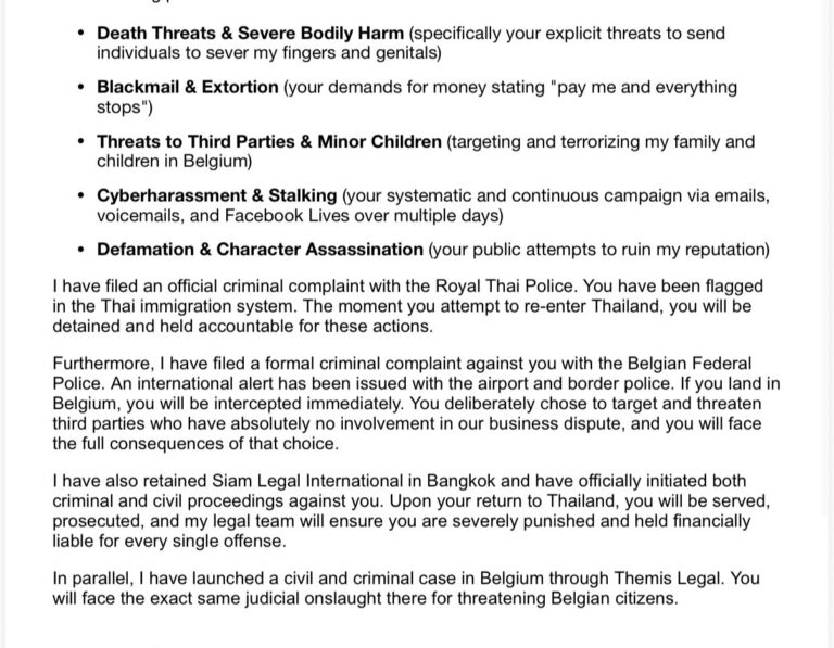 Charges Filed agains rob in pattaya and belgium 1