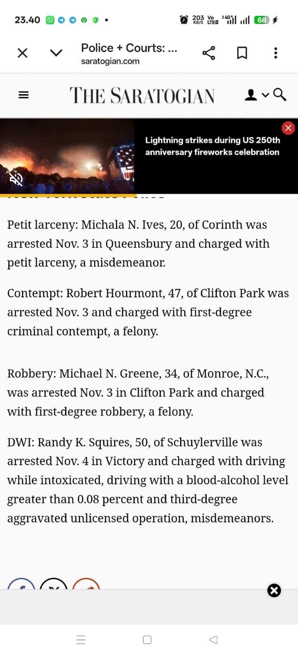 Arrested in Saratoga